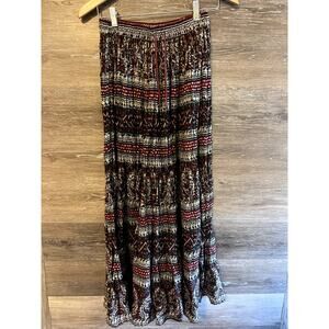 Bohemian Print Midi Skirt